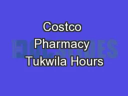Costco Pharmacy Tukwila Hours