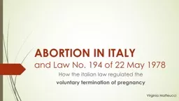 ABORTION IN ITALY