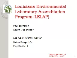 Louisiana Environmental Laboratory Accreditation Program (L