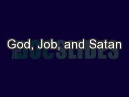 God, Job, and Satan