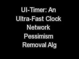 UI-Timer: An Ultra-Fast Clock Network Pessimism Removal Alg
