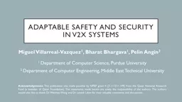 Adaptable safety and security in v2x systems