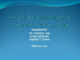 Grants Management! A University Family Affair