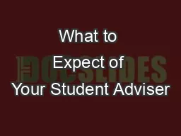 What to Expect of Your Student Adviser