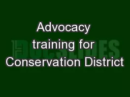 Advocacy training for Conservation District
