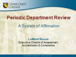 Periodic Department Review