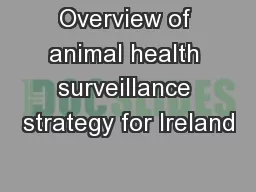 Overview of animal health surveillance strategy for Ireland