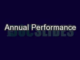 Annual Performance
