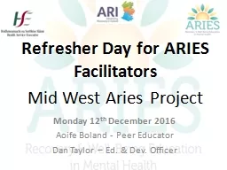 Refresher Day for ARIES Facilitators