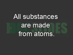 All substances are made from atoms.