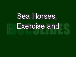 Sea Horses, Exercise and