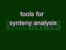 tools for synteny analysis