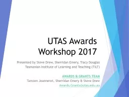 UTAS Awards Workshop 2017