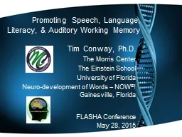 Promoting Speech, Language, Literacy, & Auditory Workin