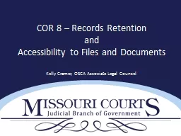 COR 8 – Records Retention