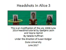 Headshots in Alice 3