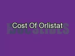 Cost Of Orlistat