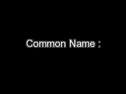 Common Name :