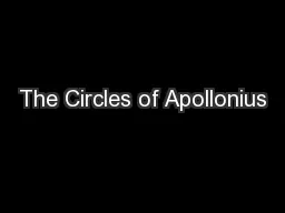 The Circles of Apollonius