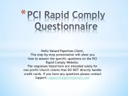 PCI Rapid Comply Questionnaire