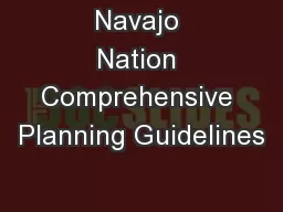 Navajo Nation Comprehensive Planning Guidelines