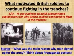 What motivated British soldiers to continue fighting in the