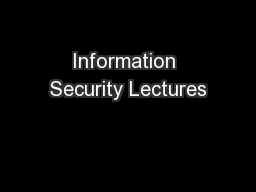 Information Security Lectures