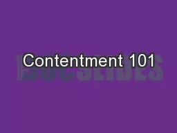 Contentment 101