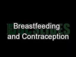 Breastfeeding and Contraception