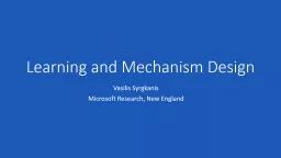 Learning and Mechanism Design