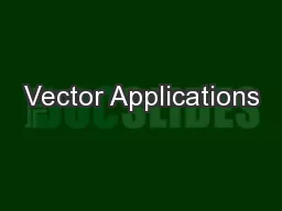 Vector Applications