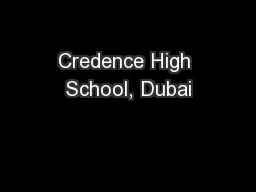 Credence High School, Dubai