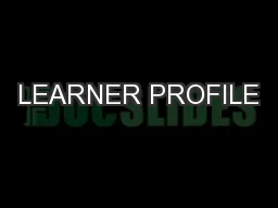 LEARNER PROFILE