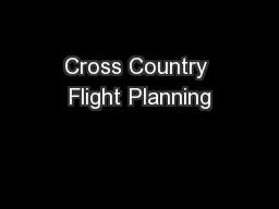 Cross Country Flight Planning