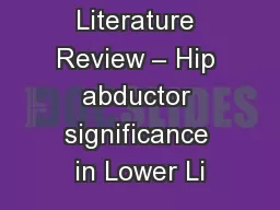 Literature Review – Hip abductor significance in Lower Li