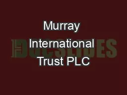 Murray International Trust PLC