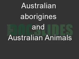 Australian aborigines and Australian Animals