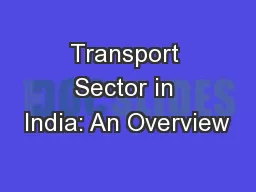 Transport Sector in India: An Overview