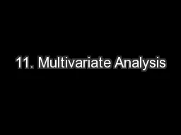 11. Multivariate Analysis