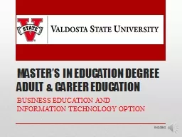 MASTER’S IN EDUCATION DEGREE