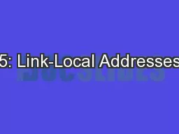 5: Link-Local Addresses