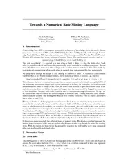 Towards a Numerical Rule Mining Language Luis Gal arra
