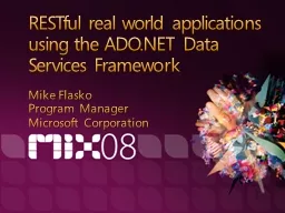 RESTful real world applications using the ADO.NET Data Serv