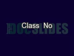 Class  No