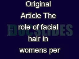 Original Article The role of facial hair in womens per