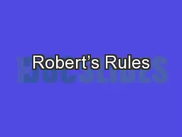 Robert’s Rules