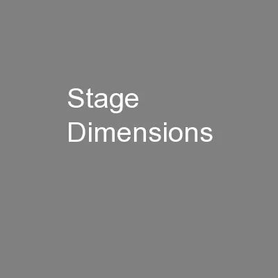 Stage Dimensions