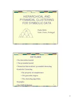 HIERARCHICAL AND PYRAMIDAL CLUSTERING FOR SYMBOLIC DATA
