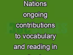  Reading in a Foreign Language    Grabbed early by vocabulary Nations ongoing contributions