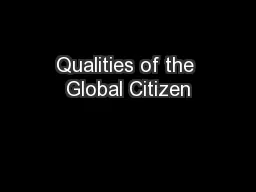Qualities of the Global Citizen